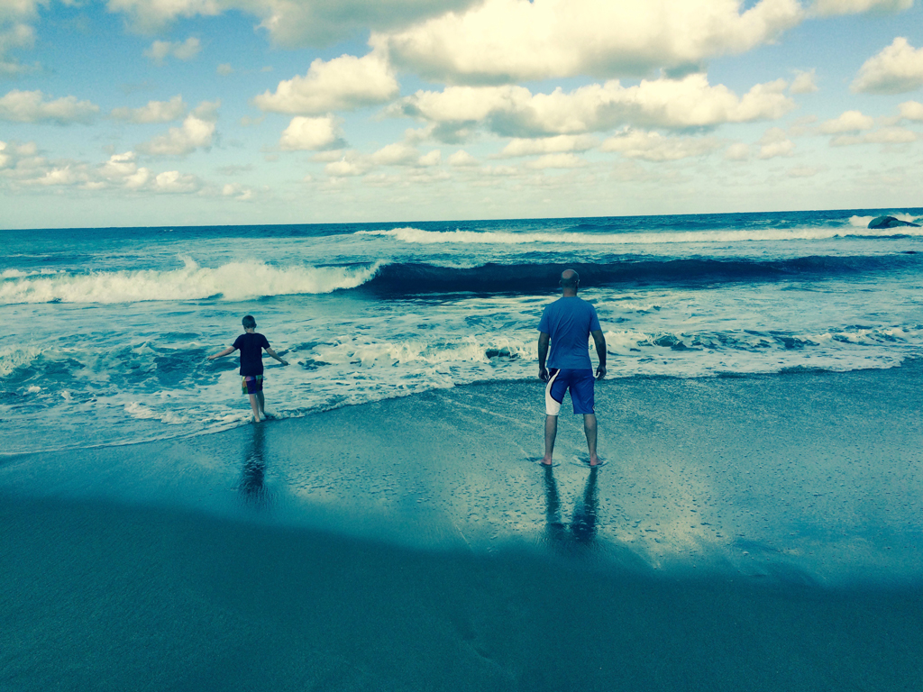 Playing on the beach