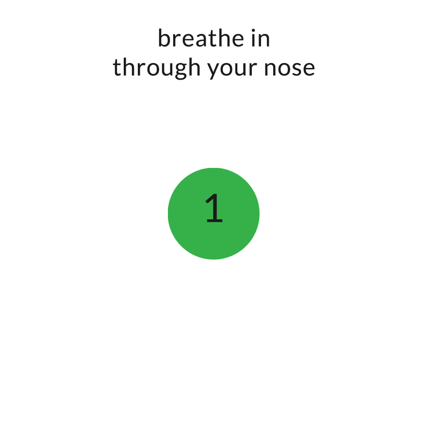 Animated Image showing instructions and timing for anti-anxiety breathing technique